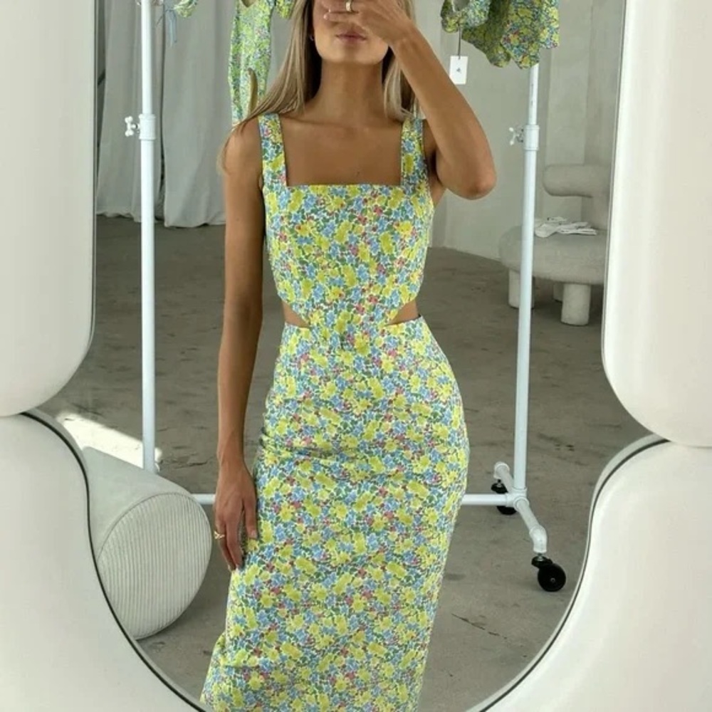 A floral two-piece set.